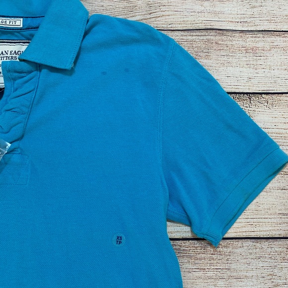 NWT American Eagle | Vintage Fit Polo in Blue - Picture 4 of 8